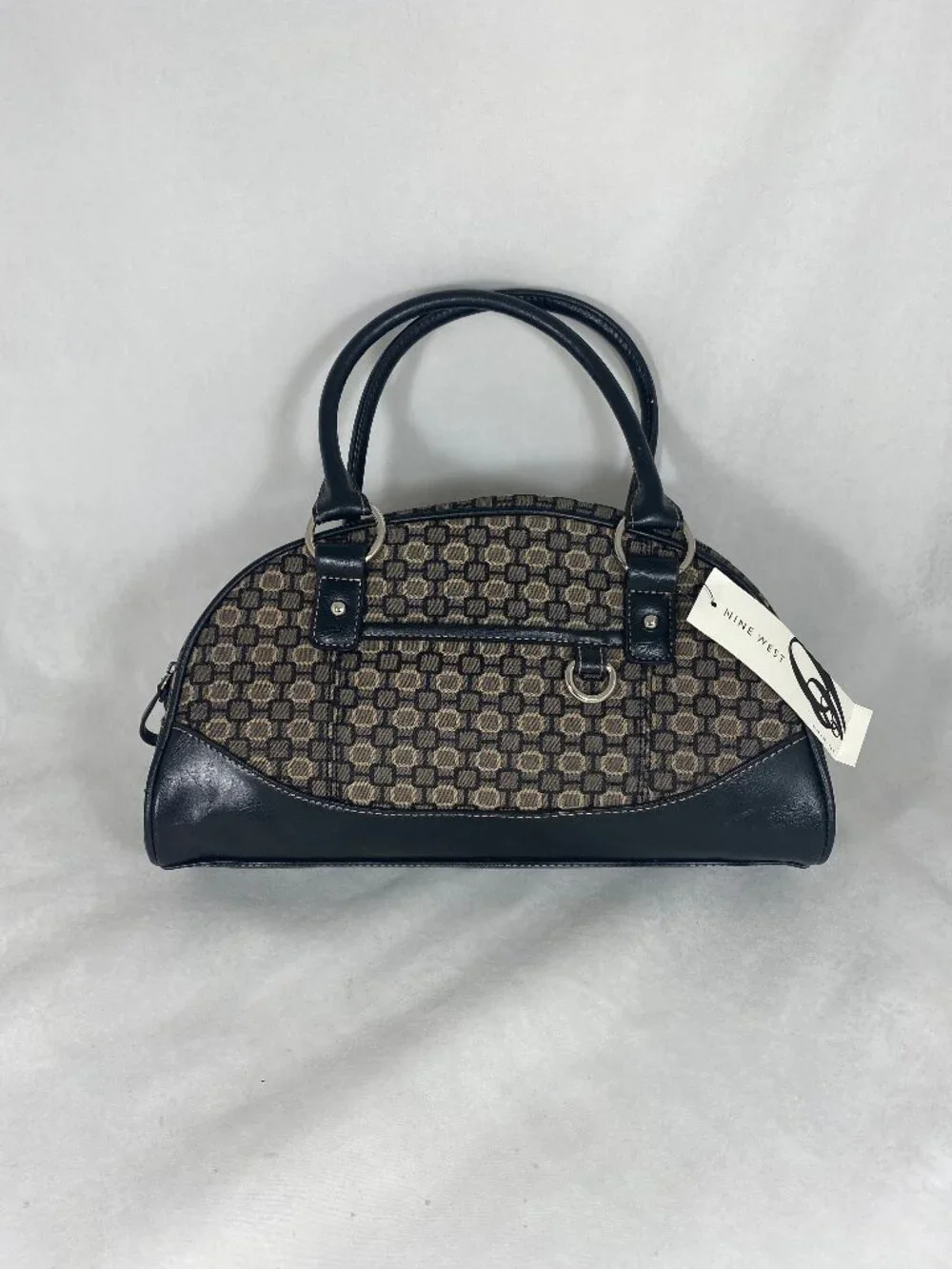 Nine West Geometric Pattern dome satchel Handbag Vintage Y2K